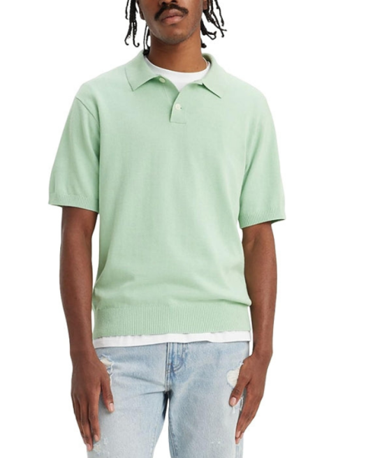 Short Sleeve Knit Polo Tee