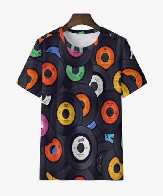 Vinyl Record Round Casual T Shirt
