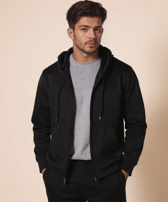 Essentials Zip Up Fleece Hoodie For Men