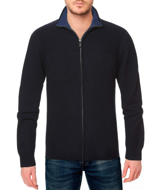 Full Zip Collar Polo Sweater