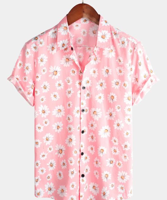 Tropical Floral Daisy Print Hawaiian Shirt