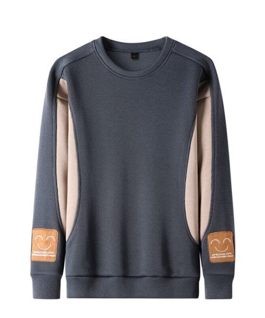 Men's Sweatshirts Fashion Patchwork Round Neck Pullover